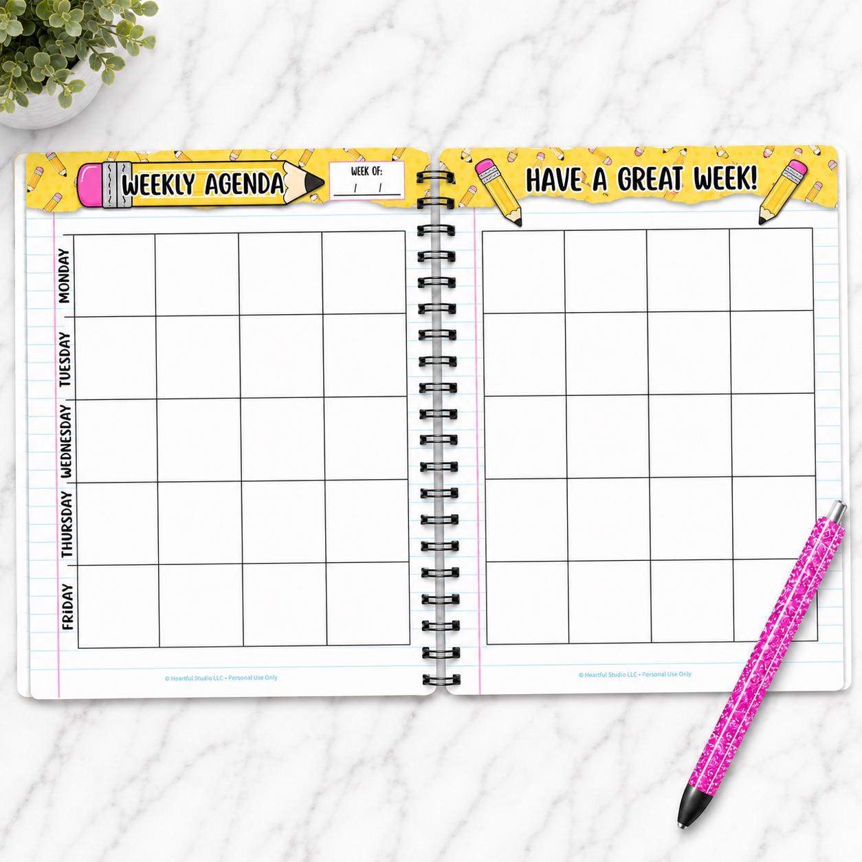 Personalized Teacher Planner 2026-2027 | Weekly Lesson Planner