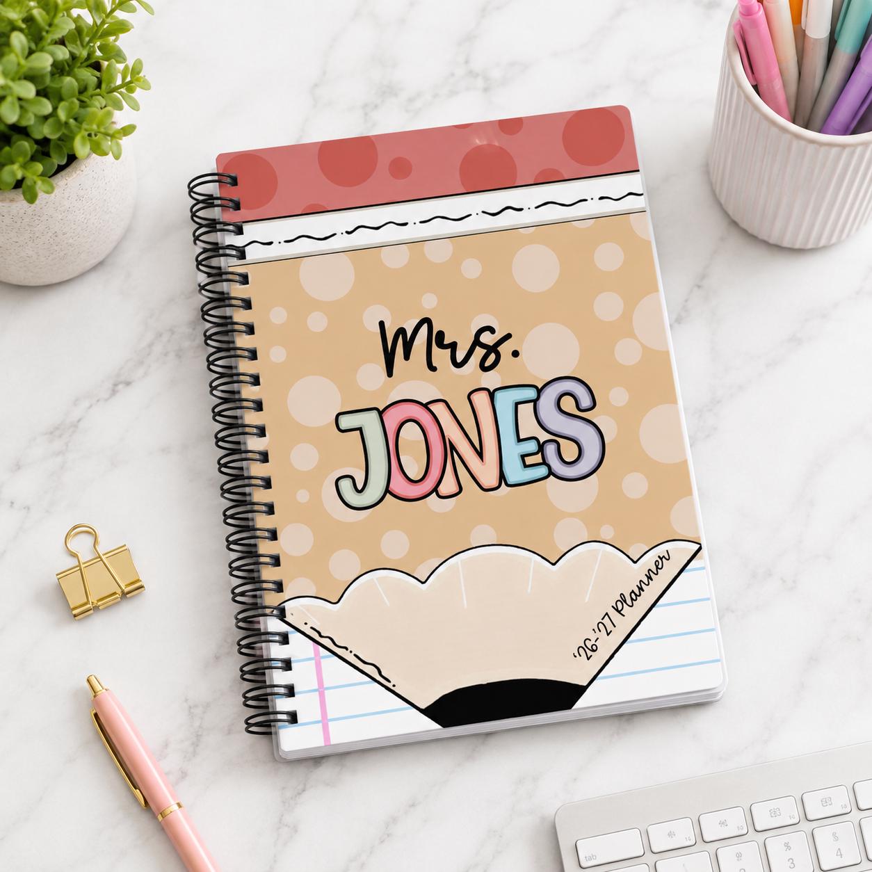 Personalized Teacher Planner 2026-2027 | Weekly Lesson Planner