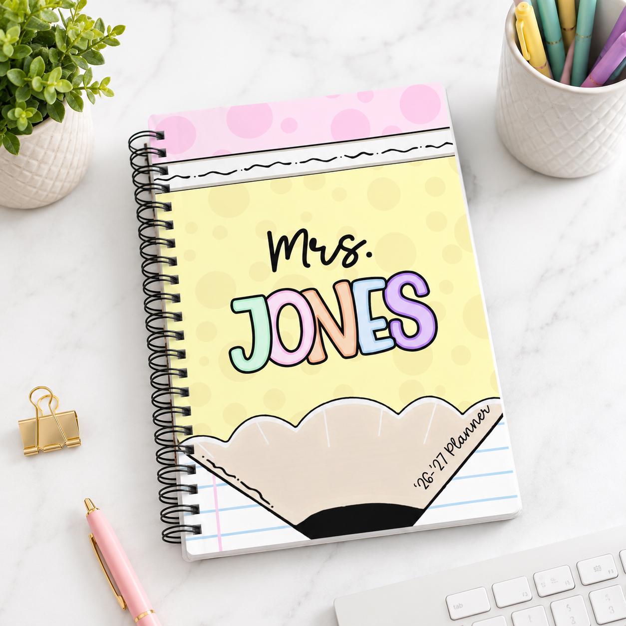 Personalized Teacher Planner 2026-2027 | Weekly Lesson Planner